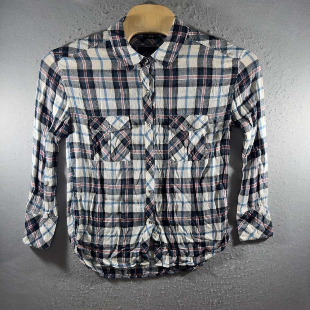 3179 | Rails Hunter Plaid Button Down Navy White Burgundy Womens Coastal Cowgirl